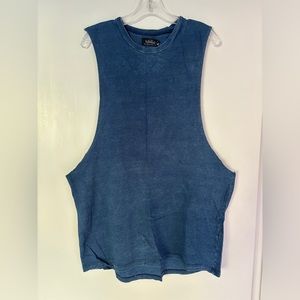 Topman muscle tank shirt - acid wash blue - large
